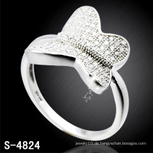 Fashion Lady&#39;s Butterfly Ring mit gefüllter glänzender CZ (S-4824)